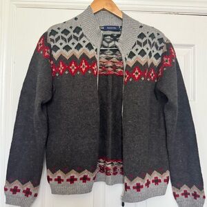 Vintage Eagle Eye Grey Sweater Cardigan Sz Medium